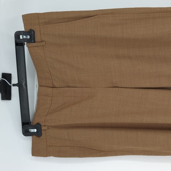 BCBGMaxazria Mid Rise Wide Leg Wool Pant Brown 8 Business casual academia office - Picture 3 of 11